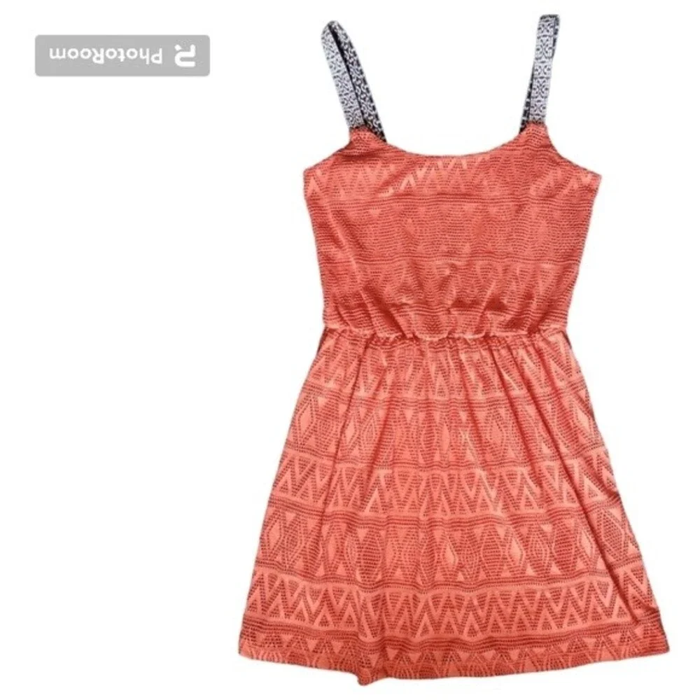 Three Pink Hearts Orange Eyelet Sundress Dress - M